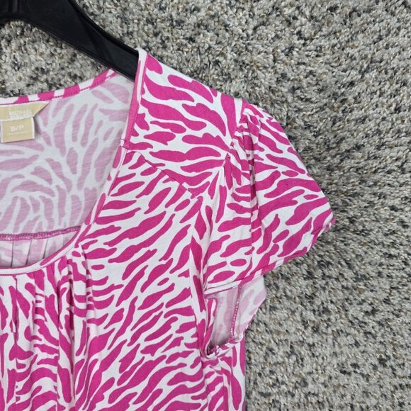 Michael Kors Top Womens Small Pink Scoop Neck Flutter Sleeve Casual Ladies - Picture 2 of 7